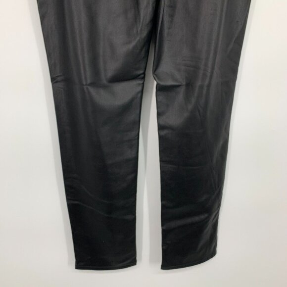 Chicos Pants Faux Leather Black Slim Fit Ponte Soft - Picture 9 of 11